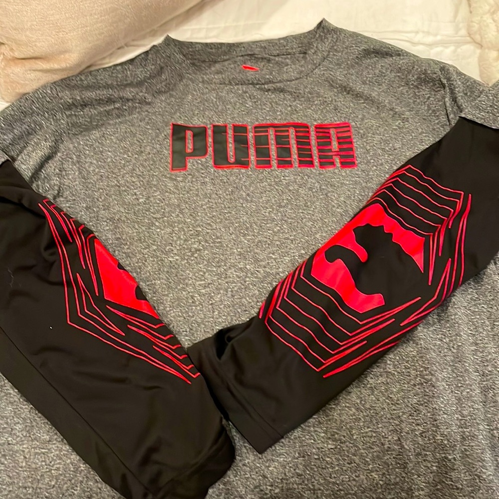Puma long sleeve shirt. Mock layered look.